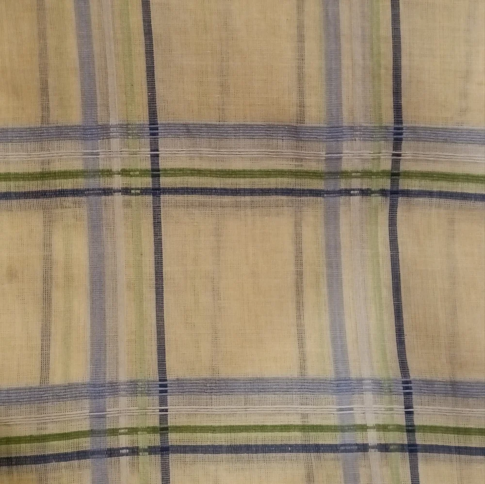 NEW Pottery Barn Kids SINGLE Multi-Plaid Sheer Panel White/Green/Blue 63x44